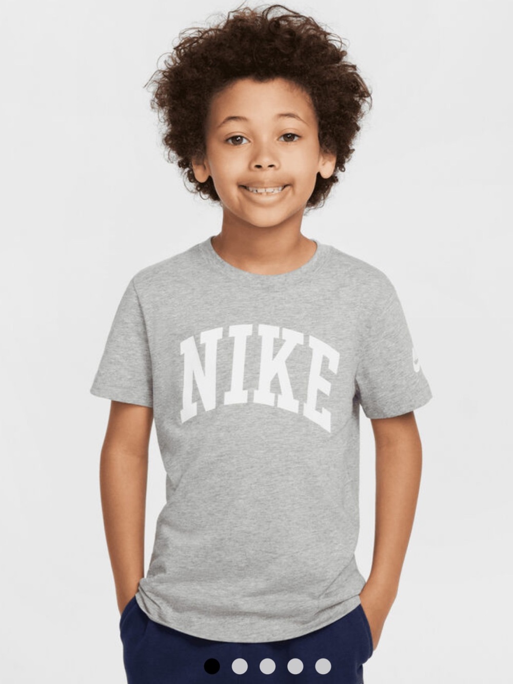 Nike Kids Club Seasonal Jersey Knit Shirt Size 7 Dark Grey Heather NWT